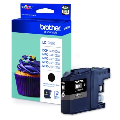 Brother LC-123BK Ink cartridge black, 600 pages ISO/IEC 24711 11ml for Brother DCP-J 132/MFC-J 4510/MFC-J 6920