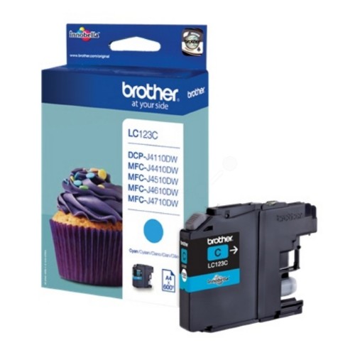 Brother LC-123CBP Ink cartridge cyan Blister, 600 pages 8ml for Brother DCP-J 132/MFC-J 4510/MFC-J 6920