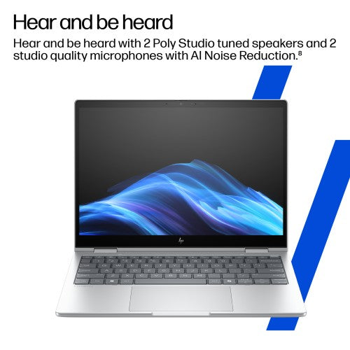 HP EliteBook 8 Flip G1i 13 inch Notebook AI PC Intel Core Ultra 5 225U Hybrid (2-in-1) 33.8 cm (13.3") Touchscreen WUXGA 16 GB LPDDR5x-SDRAM 512 GB SSD Wi-Fi 7 (802.11be) Windows 11 Pro Silver