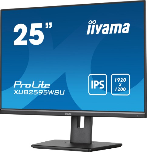 iiyama ProLite 25” 1920 x 1200 monitor featuring IPS panel and a height adjustable stand