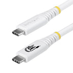 StarTech.com 2m (6ft) USB4 Cable, 20Gbps, USB-IF Certified USB-C Cable, 240W PD EPR, 4K 120Hz DP 1.4, TPE Jacket, White USB-C Cord