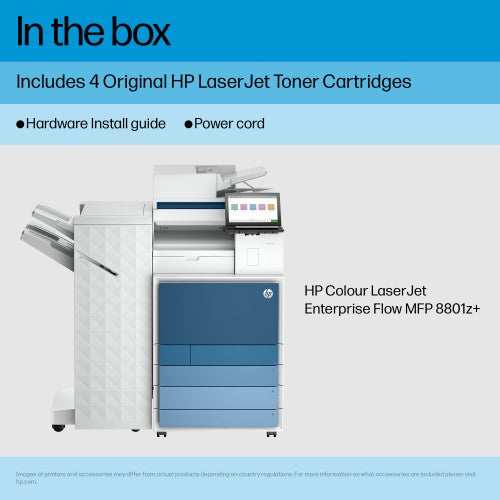 HP LaserJet Enterprise 8801z+ Multifunction Color Printer, Only Ethernet; Duplex; Copier, Scanner