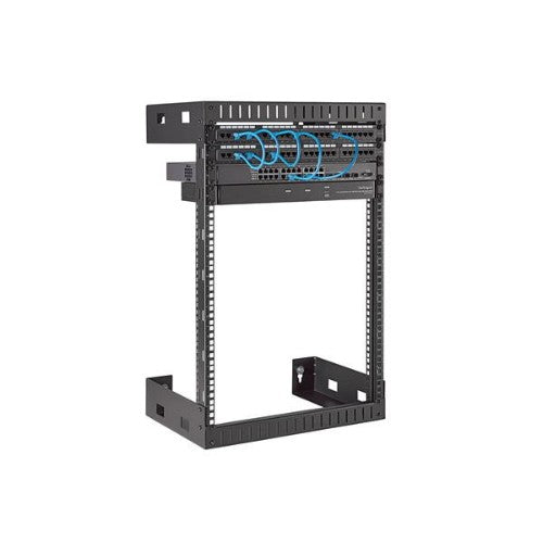 StarTech.com 2-Post 15U Heavy-Duty Wall-Mount Network Rack, 19" Open Frame Server Rack, 12" Deep, Wall Mount Data Rack for IT / AV / Patch Panel / Computer Equipment - Cage Nuts & Screws Included