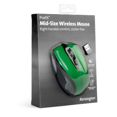Kensington Pro Fit Mid-Size Wireless Mouse - Emerald Green