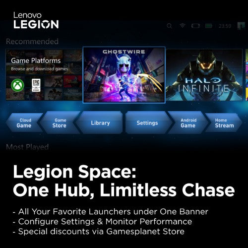 Lenovo Legion Go portable game console 22.4 cm (8.8") 512 GB Touchscreen Wi-Fi Black