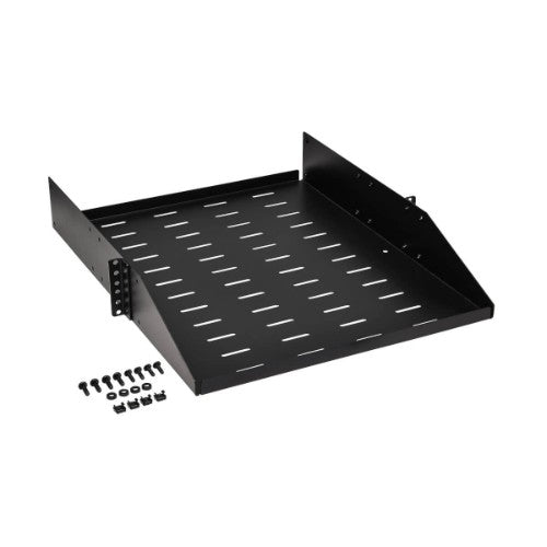 Tripp Lite SRSHELF2PUNIV SmartRack Universal-Mount Steel Rack Shelf - 2U, Vented, 21.7 in. Deep, Holds up to 100 lb. (45 kg)