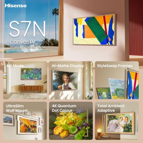 Hisense 55" S7NQTUK Canvas TV with Freely & ArtMode