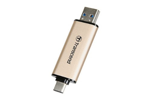 Transcend JetFlash 930C USB flash drive 256 GB USB Type-A / USB Type-C 3.2 Gen 1 (3.1 Gen 1) Gold