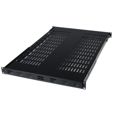 StarTech.com 1U Adjustable Vented Server Rack Mount Shelf - 175lbs - 19.5 to 38in Adjustable Mounting Depth Universal Tray for 19" AV/ Network Equipment Rack - 27.5in Deep - TAA