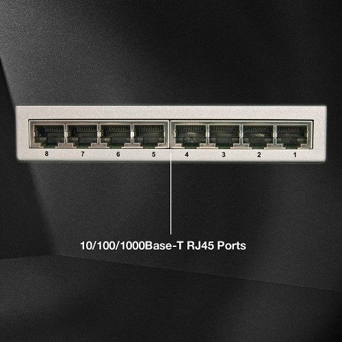 Lindy Network Switch - Gigabit, Desktop, 8 Port, 10/100/1000