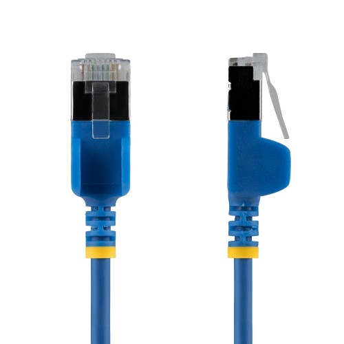 StarTech.com 1m Blue Ultra Slim Cat6A Ethernet Cable, Snagless, FTP, Pure Bare Copper Wire, 34AWG Slim RJ45 Network Patch Cord, Individually Tested
