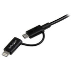 StarTech.com 1 m (3 ft.) 2 in 1 Charging Cable - USB to Lightning or Micro-USB for iPhone / iPad / iPod / Android - Apple MFi Certified - Multi Phone Charger - USB 2.0