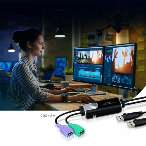 ATEN CS62KM KVM cable Black 1.8 m