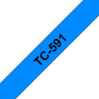 Brother TC-591 DirectLabel black on blue 9mm x 7,7m for Brother P-Touch TC 9-12mm