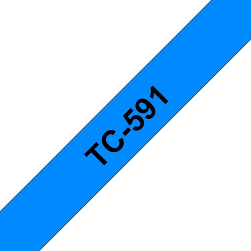 Brother TC-591 DirectLabel black on blue 9mm x 7,7m for Brother P-Touch TC 9-12mm