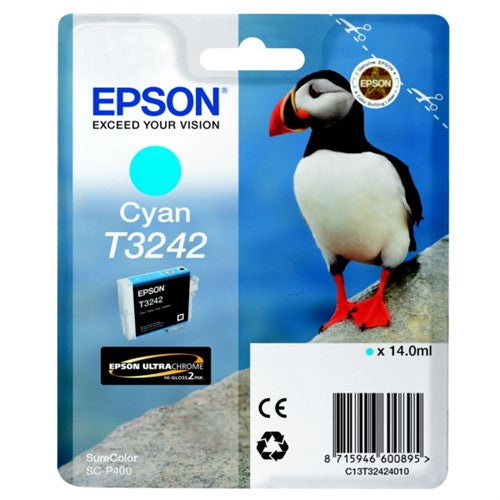 Epson C13T32424010/T3242 Ink cartridge cyan, 980 pages 14ml for Epson SC-P 400