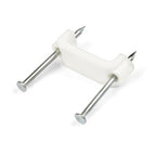 StarTech.com 100 Pack Cable Clips with Nails - Two Steel Nails - Reusable Nail-in Clamps - Brick/Drywall Cable Fasteners - Ethernet Cord/AV/Coax Cable - Mounting Cable Tacks - White - TAA
