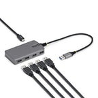 StarTech.com 4-Port USB-A Hub, 5Gbps, Bus Powered, USB-A to 4x USB-A Hub with USB-C Auxiliary Power Input, 1ft/30cm Host Cable, Portable Desktop/Laptop USB Hub