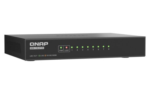 QNAP QSW-1108-8T-R2 network switch Unmanaged 2.5G Ethernet (100/1000/2500) Desktop Black