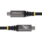 StarTech.com 1.5m (5ft) USB4 Cable, 80Gbps, USB-IF Certified USB-C Cable, 240W PD, 8K 120Hz/4K 240Hz DP2.1 DP80, TPE Jacket, Thunderbolt 4 Compatible - Black USB-C Cord