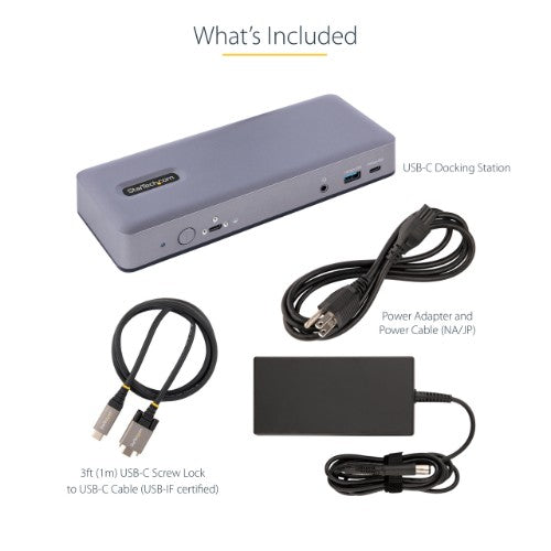 StarTech.com USB-C Docking Station - Multi Monitor HDMI/DP/DP Alt Mode USB-C Dock - 3x 4K30 / 2x 4K60 - 7-Port USB Hub - 60W Power Delivery - GbE - 3.5mm Audio - Works With Chromebook certified - TAA