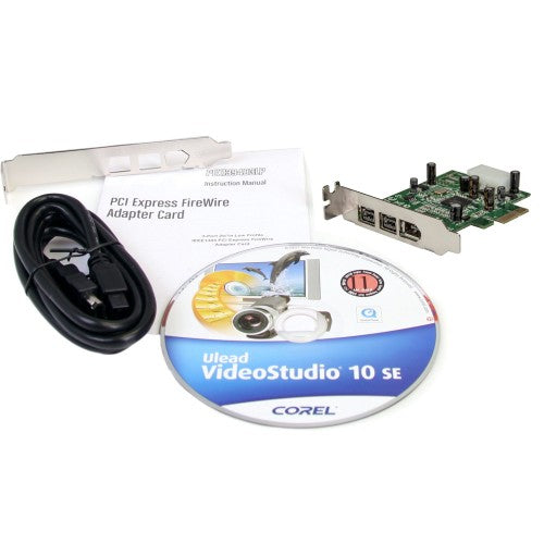 StarTech.com 3 Port 2b 1a Low Profile 1394 PCI Express FireWire Card Adapter