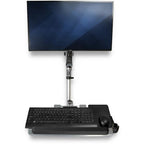 StarTech.com Wall Mount Workstation - Articulating Standing Desk w/ Ergonomic Height Adjustable Monitor Arm & Padded Keyboard Tray - 34" VESA Display - Foldable Wall Mounted Sit Stand - TAA