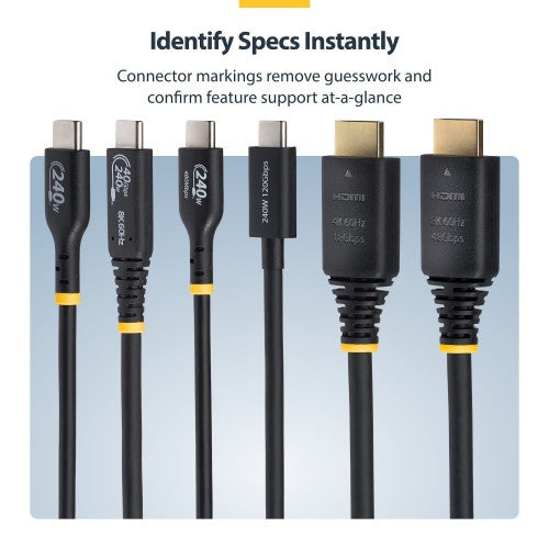 StarTech.com 2m (6ft) Certified Ultra High Speed HDMI Cable, 8K 60Hz/4K 120Hz, HDMI 2.1 Cable with HDR10+ / eARC, 48Gbps, 8K HDMI Cord for Monitor/TV/Display, Flexible TPE Jacket