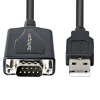 StarTech.com 3ft (1m) USB to Serial Cable with COM Port Retention, DB9 Male RS232 to USB Converter, USB to Serial Adapter for PLC/Printer/Scanner, Prolific Chipset, Windows/Mac - TAA