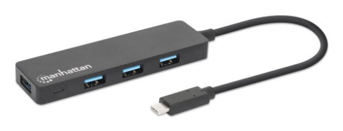 Manhattan USB-C Dock/Hub, Ports (4): USB-A (x4), 5 Gbps (USB 3.2 Gen1 aka USB 3.0), External Power Supply Not Needed, Universal for all devices, SuperSpeed USB, Black, Three Year Warranty, Equivalent to HB30CM4AB