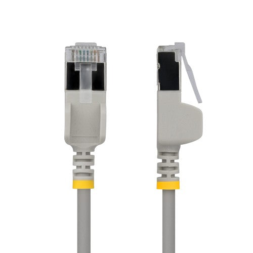 StarTech.com 15cm Gray Ultra Slim Cat6A Ethernet Cable, 10 Pack, Snagless, FTP, Pure Bare Copper Wire, 34AWG Ultra Slim RJ45 Network Patch Cord, Individually Tested