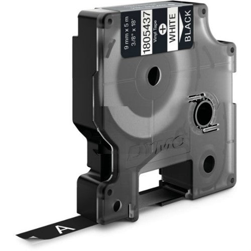 Dymo 1805437 Ribbon Vinyl white on black 9mmx5,5m for Dymo Rhino 6-12mm/19mm/24mm