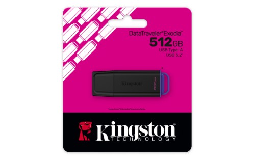 Kingston Technology DataTraveler 512GB Portable USB 3.2 Gen 1 Exodia Black/Purple