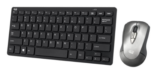 Adesso WKB-5100CB keyboard Mouse included Home/Office RF Wireless QWERTY US English Black, Silver