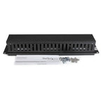 StarTech.com Horizontal 2U Server Rack Cable Management Finger Duct w/ Cover - 19" Network Rack Wire Duct Raceway Panel - Slotted Wire Duct