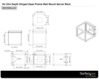 StarTech.com 4-Post 8U Hinged Wall-Mount Network Rack, 19" Open Frame Server Rack with 19.8in Mounting Depth, Wall Mount Swing Out Data Rack for IT / AV / Patch Panel / Computer Equipment