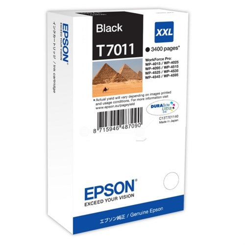 Epson C13T70114010/T7011 Ink cartridge black XXL, 3.4K pages ISO/IEC 24711 63,2ml for Epson WP 4015
