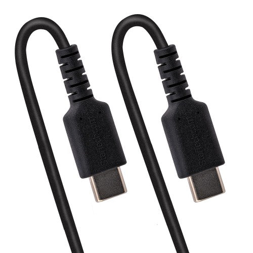 StarTech.com 1.6ft (50cm) USB-C Fast Charging Cable, Rugged, Coiled, Charge & Sync, 3A, USB 2.0, TPE Jacket and Aramid Fiber - USB C Charging Cord