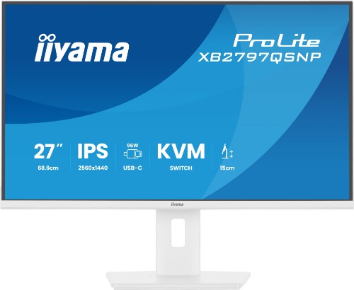 iiyama ProLite XB2797QSNP-W1 computer monitor 68.6 cm (27") 2560 x 1440 pixels Quad HD LCD White
