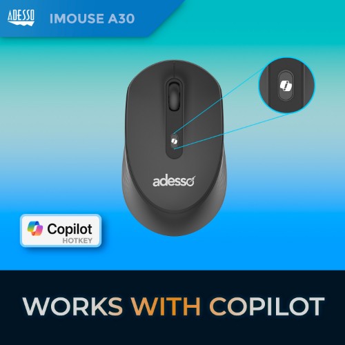 Adesso iMouse A30B mouse Universal Ambidextrous RF Wireless Optical 1200 DPI