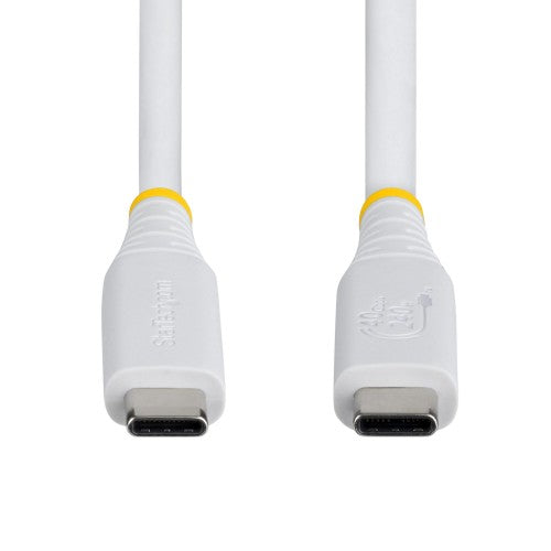 StarTech.com 1m (3ft) USB4 Cable, 40Gbps, USB-IF Certified USB-C Cable, 240W PD, 8K 60Hz/4K 240Hz DP2.1 DP40, TPE Jacket, Thunderbolt 4 Compatible - White USB-C Cord