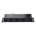 StarTech.com 4-Port USB 3.0 Hub - 5Gbps - Metal Industrial USB-A Hub - Wall or Desk Mountable USB Data Hub - TAA Compliant USB Expander Hub