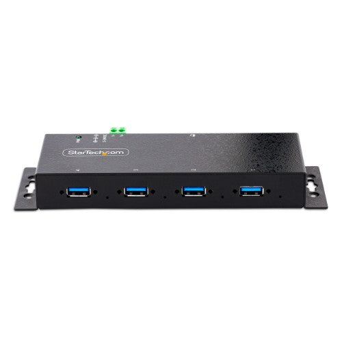 StarTech.com 4-Port USB 3.0 Hub - 5Gbps - Metal Industrial USB-A Hub - Wall or Desk Mountable USB Data Hub - TAA Compliant USB Expander Hub