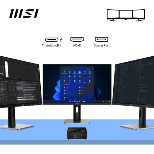 MSI Cubi 5 12M Intel Core i3 1215U Desktop PC, NUC, SFF, Mini Computer, HTPC, (8GB RAM, 256GB SSD, Windows 11 PRO), UHD Graphics/ThunderBolt 4/Type C/HDMI/DisplayPort/Dual LAN/WiFi 6E/BT 5.3/VESA