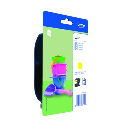 Brother LC-221Y Ink cartridge yellow, 260 pages ISO/IEC 24711 3,9ml for Brother DCP-J 562