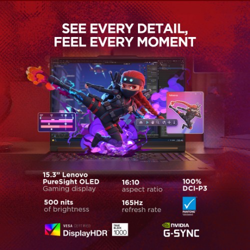 Lenovo Legion 5 15AGP11 Copilot+ PC AMD Ryzen™ AI 7 450 Laptop 38.9 cm (15.3") WQXGA 32 GB DDR5-SDRAM 1 TB SSD NVIDIA GeForce RTX 5060 Wi-Fi 7 (802.11be) Windows 11 Home English Black