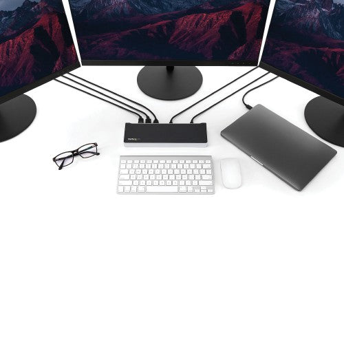 StarTech.com 4K USB-C Dock , Triple UHD 4K Monitor Docking Station, Mac & Windows, USB C to HDMI & DisplayPort, 60W Power Delivery, 5x USB 5Gbps Hub - TAA