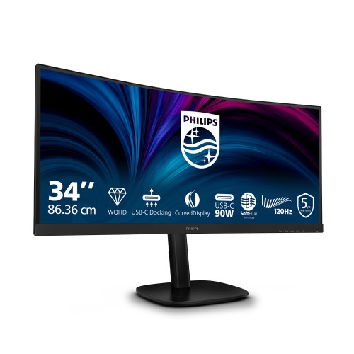 Philips 3000 series 34B2U3600C/00 computer monitor 86.4 cm (34") 3440 x 1440 pixels Wide Quad HD LCD Black