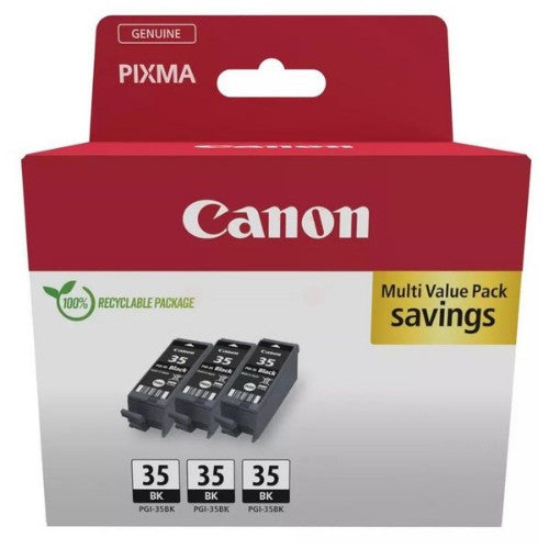 Canon 1509B028/PGI-35BK Ink cartridge black multi pack, 3x191 pages 9.3ml Pack=3 for Canon Pixma IP 100