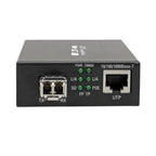 Tripp Lite N785-INT-PLCMM1 Gigabit Multimode Fiber to Ethernet Media Converter, PoE+ - International Power Cables, 10/100/1000 LC, 850 nm, 550 m (1,804 ft.)